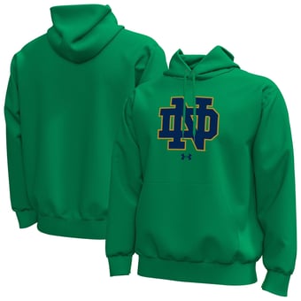 Men's Under Armour  Kelly Green Notre Dame Fighting Irish Core Icon Fleece Pullover Hoodie