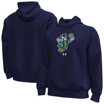 Men's Under Armour  Navy Notre Dame Fighting Irish Core Icon Fleece Pullover Hoodie