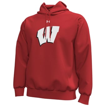 Men's Under Armour  Red Wisconsin Badgers Core Icon Fleece Pullover Hoodie