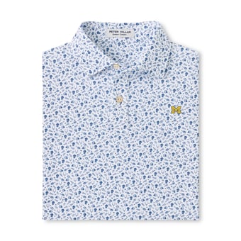 Youth Peter Millar  Blue Michigan Wolverines Kick Off Performance Jersey Polo