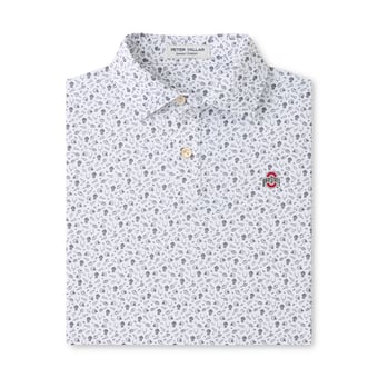 Youth Peter Millar  Gray Ohio State Buckeyes Kick Off Performance Jersey Polo
