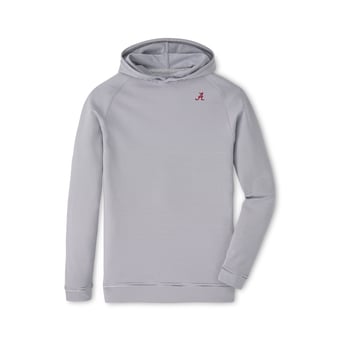 Youth Peter Millar  Gray Alabama Crimson Tide Pine Sugar Stripe Performance Pullover Hoodie