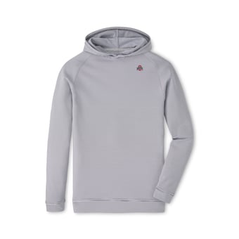Youth Peter Millar  Gray Ohio State Buckeyes Pine Sugar Stripe Performance Pullover Hoodie