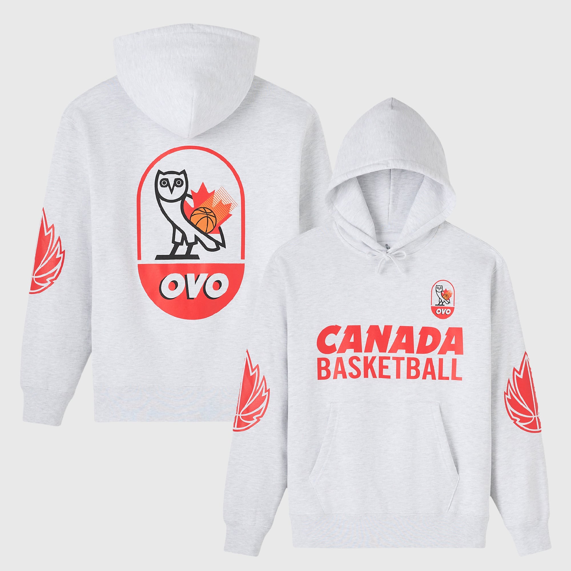 Men's OVO Gray Canada Basketball Hoodie