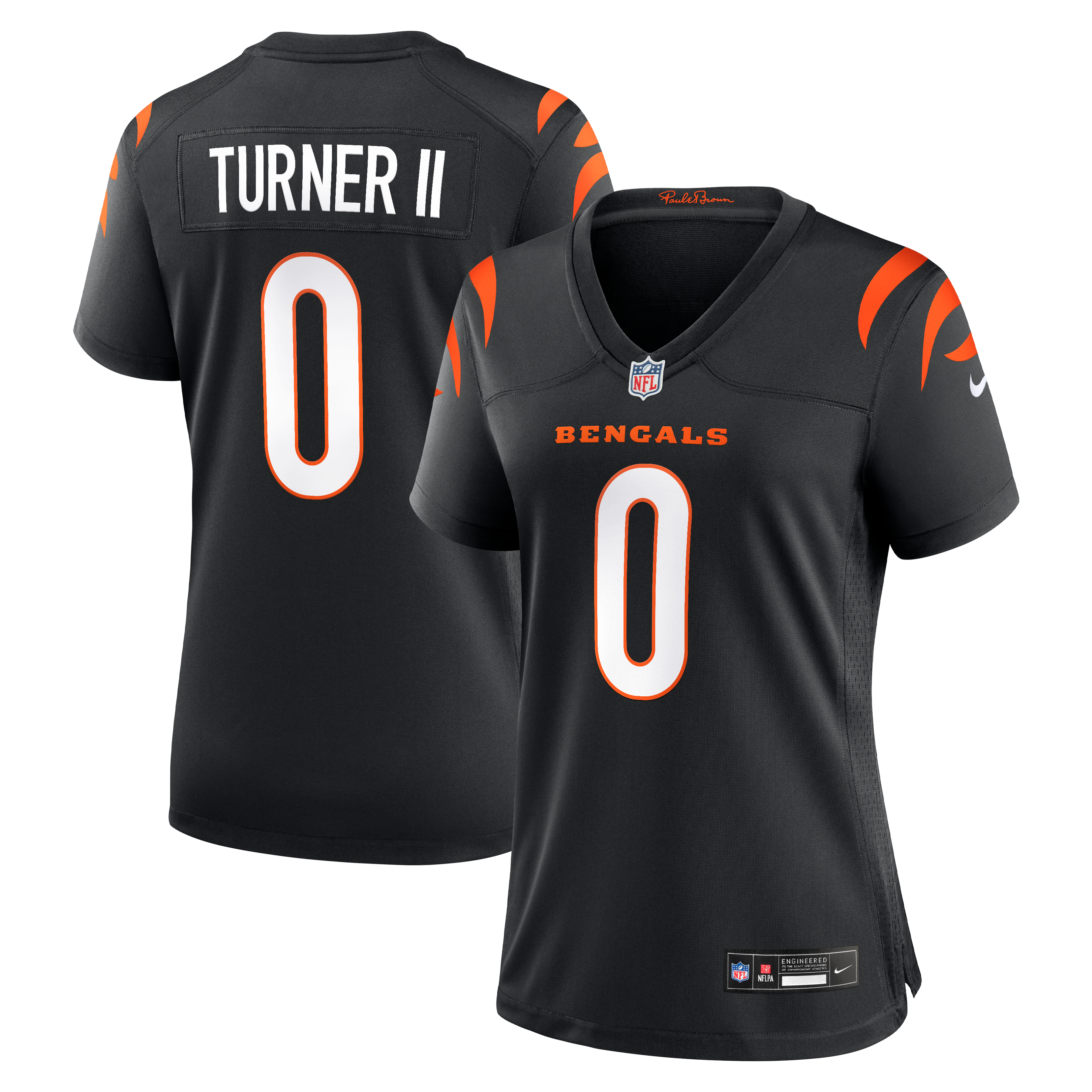 Women’s Nike DJ Turner II Black Cincinnati Bengals Team Game Jersey