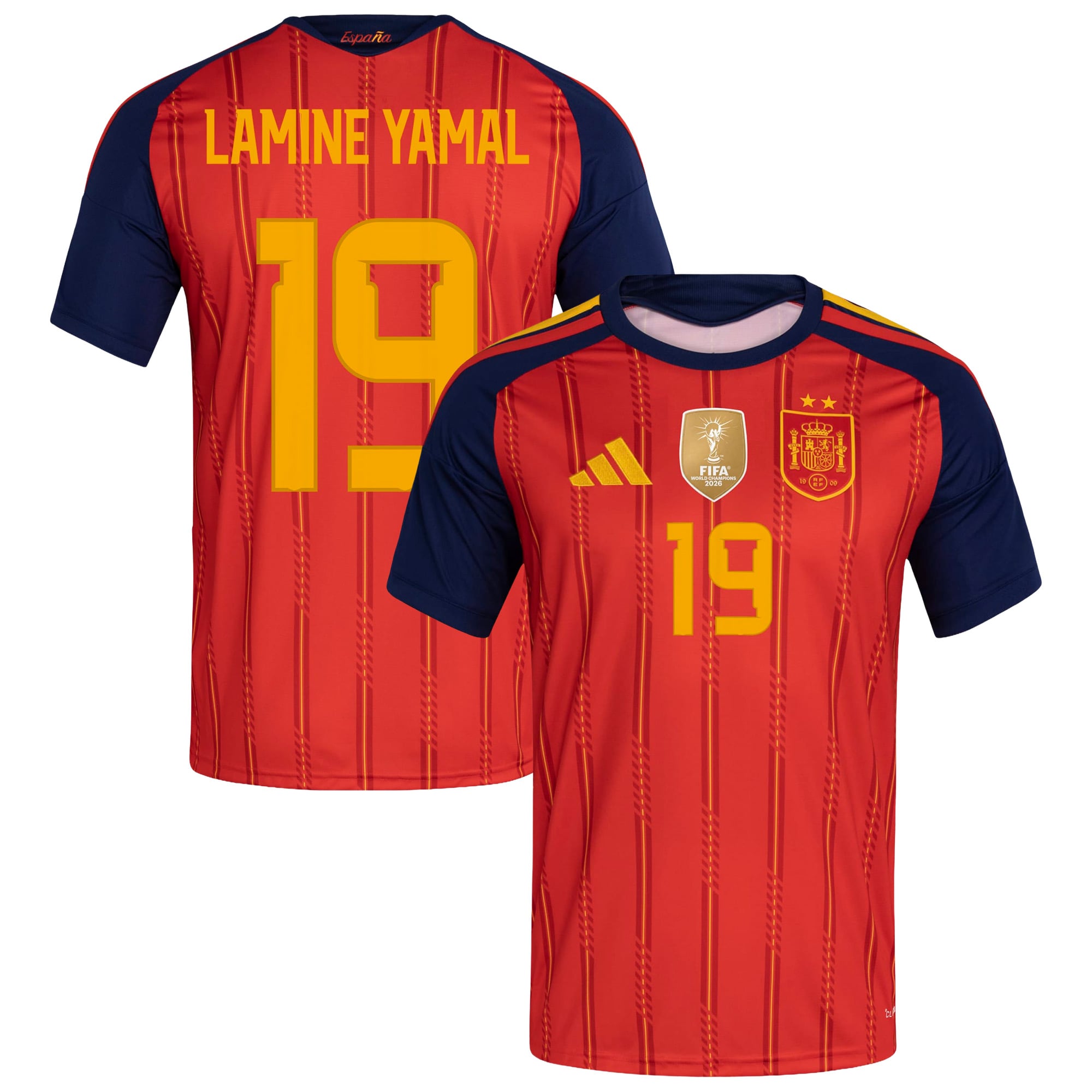 Men's adidas Lamine Yamal Red Spain National Team 2026 FIFA World Cup Champions Replica Jersey