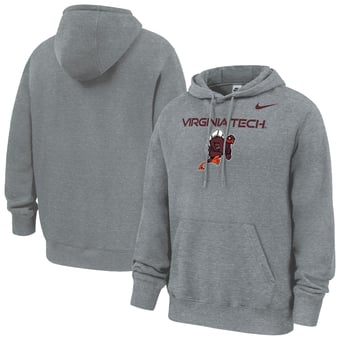 Men's Nike Gray Virginia Tech Hokies Rushing Hokie Club Fleece Hoodie