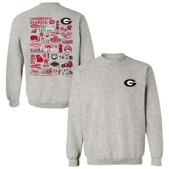 Women's Vive La Fete Gray Georgia Bulldogs Impressions Artwork Sweatshirt