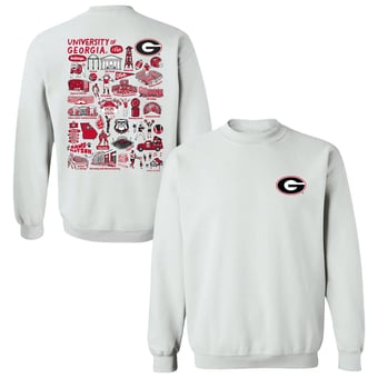 Women's Vive La Fete White Georgia Bulldogs Impressions Artwork Sweatshirt