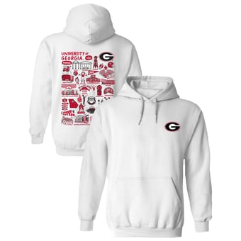 Women's Vive La Fete  White Georgia Bulldogs Impressions Artwork Hoodie