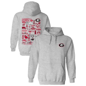 Women's Vive La Fete  Gray Georgia Bulldogs Impressions Artwork Hoodie