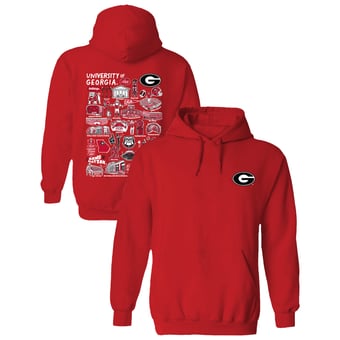 Women's Vive La Fete  Red Georgia Bulldogs Impressions Artwork Hoodie