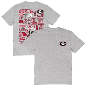 Women's Vive La Fete  Gray Georgia Bulldogs Impressions Artwork Relaxed Fit T-Shirt