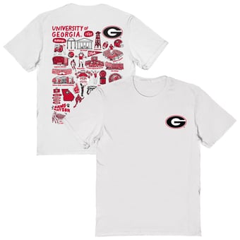 Women's Vive La Fete  White Georgia Bulldogs Impressions Artwork Relaxed Fit T-Shirt