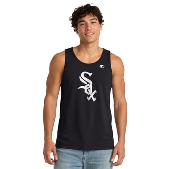 Men's Starter Black Chicago White Sox Tank Top