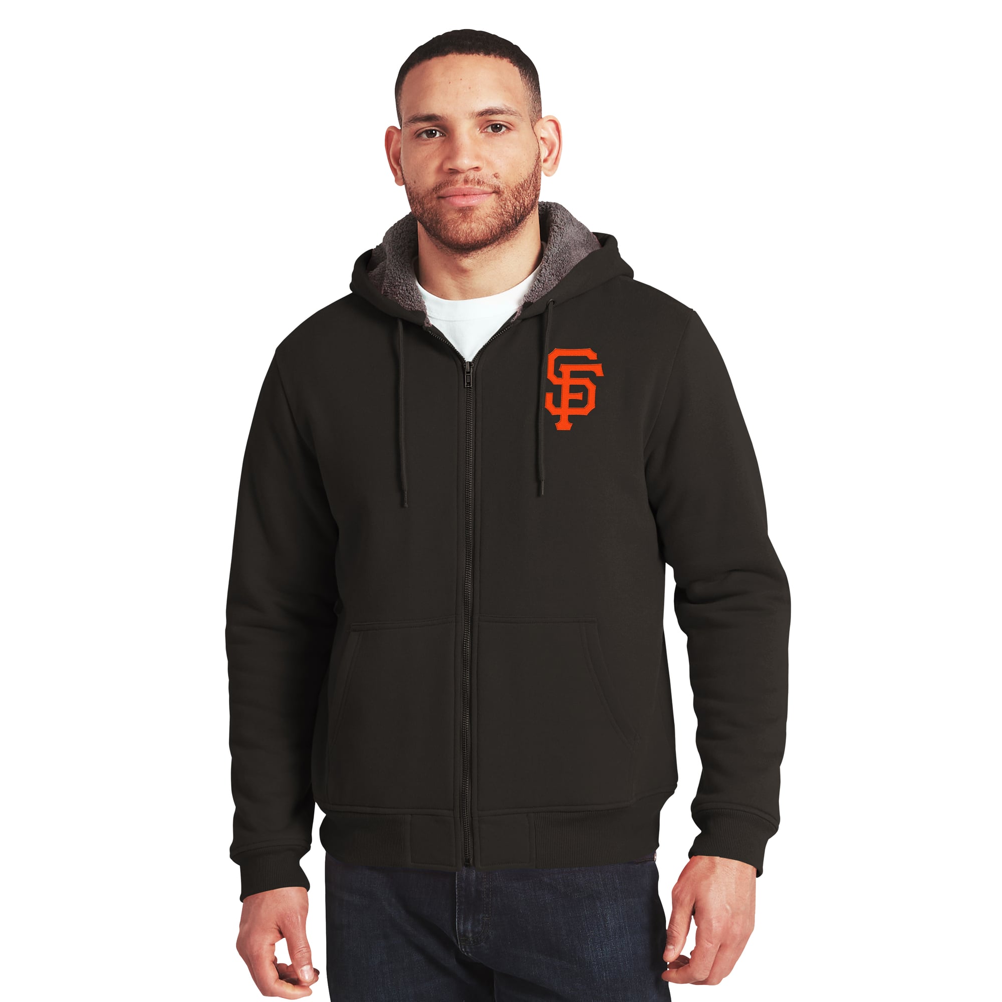 Men's Darius Rucker Collection by Fanatics Black/Gray San Francisco Giants Sherpa Lined Full-Zip Sweatshirt