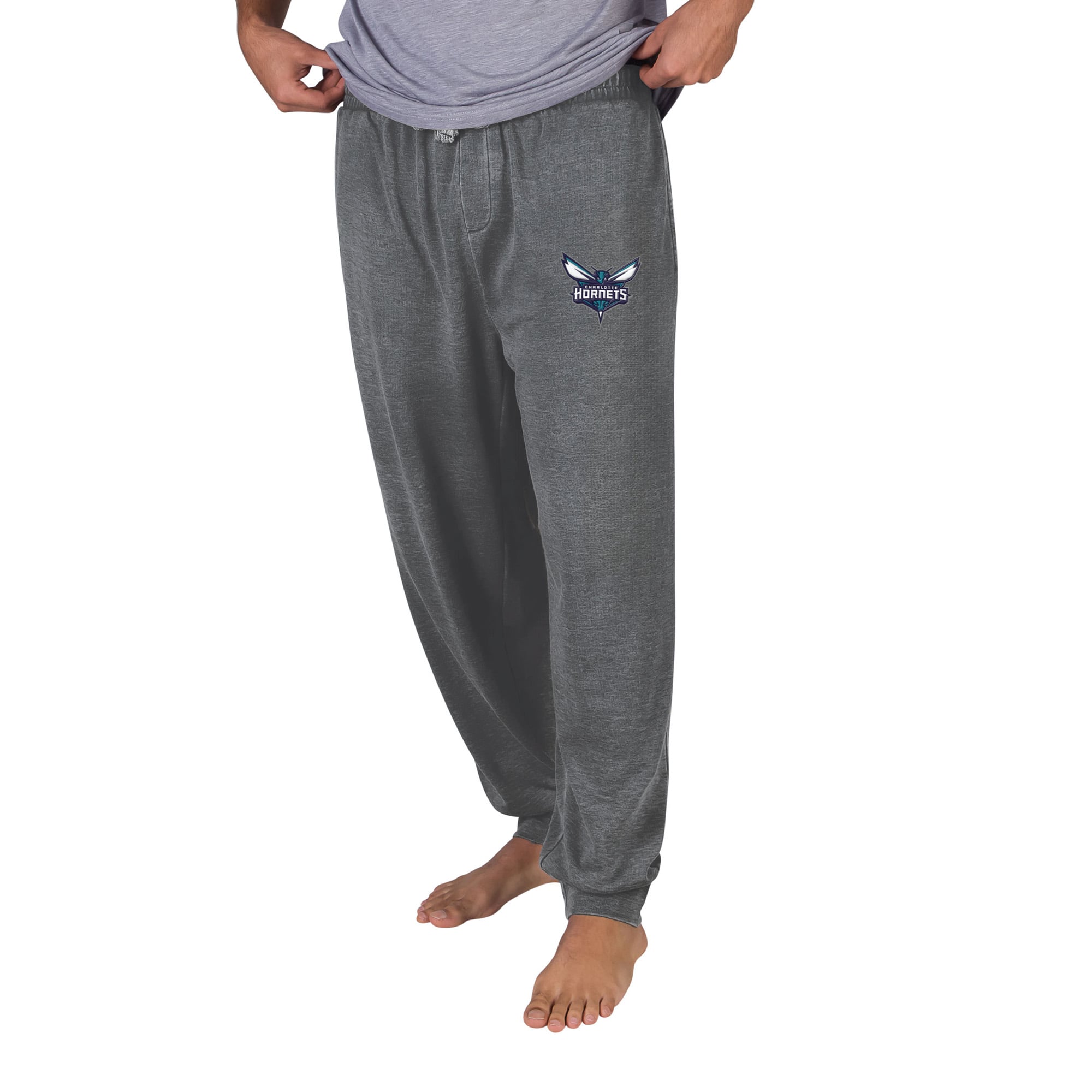 Men's Concepts Sport Charcoal Charlotte Hornets Trackside Burnout Wash Cuffed-Leg Pants