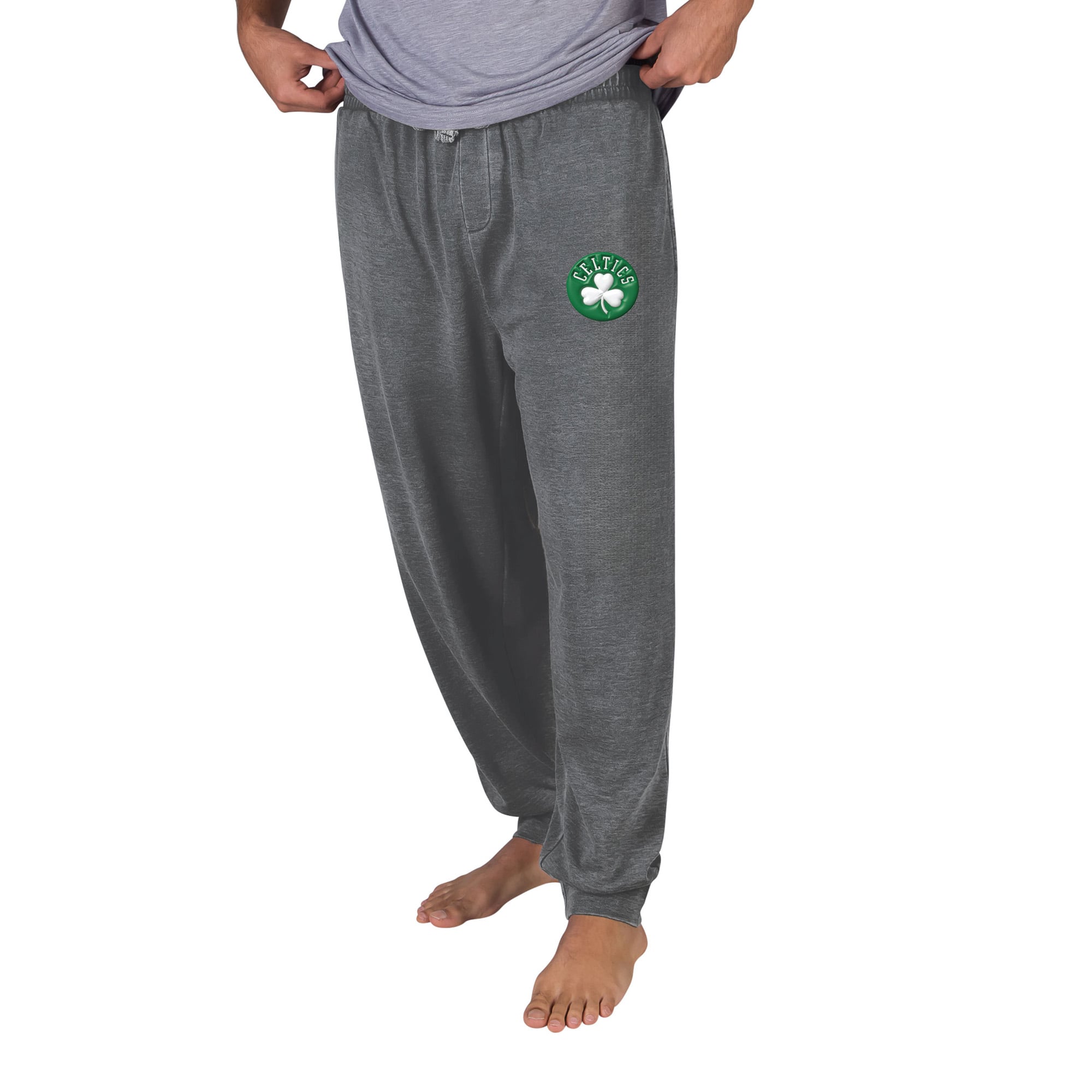 Men's Concepts Sport Charcoal Boston Celtics Trackside Burnout Wash Cuffed-Leg Pants