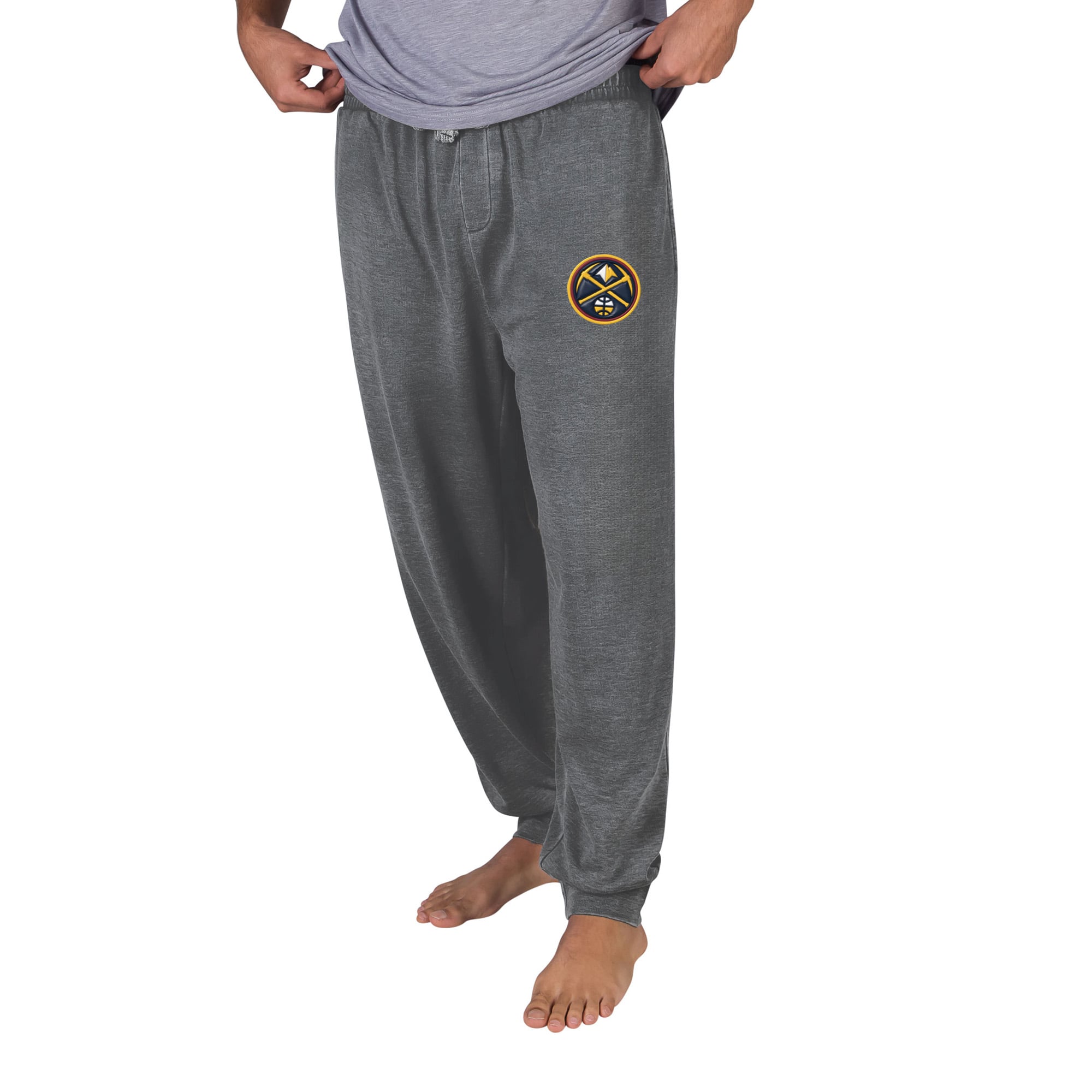 Men's Concepts Sport Charcoal Denver Nuggets Trackside Burnout Wash Cuffed-Leg Pants