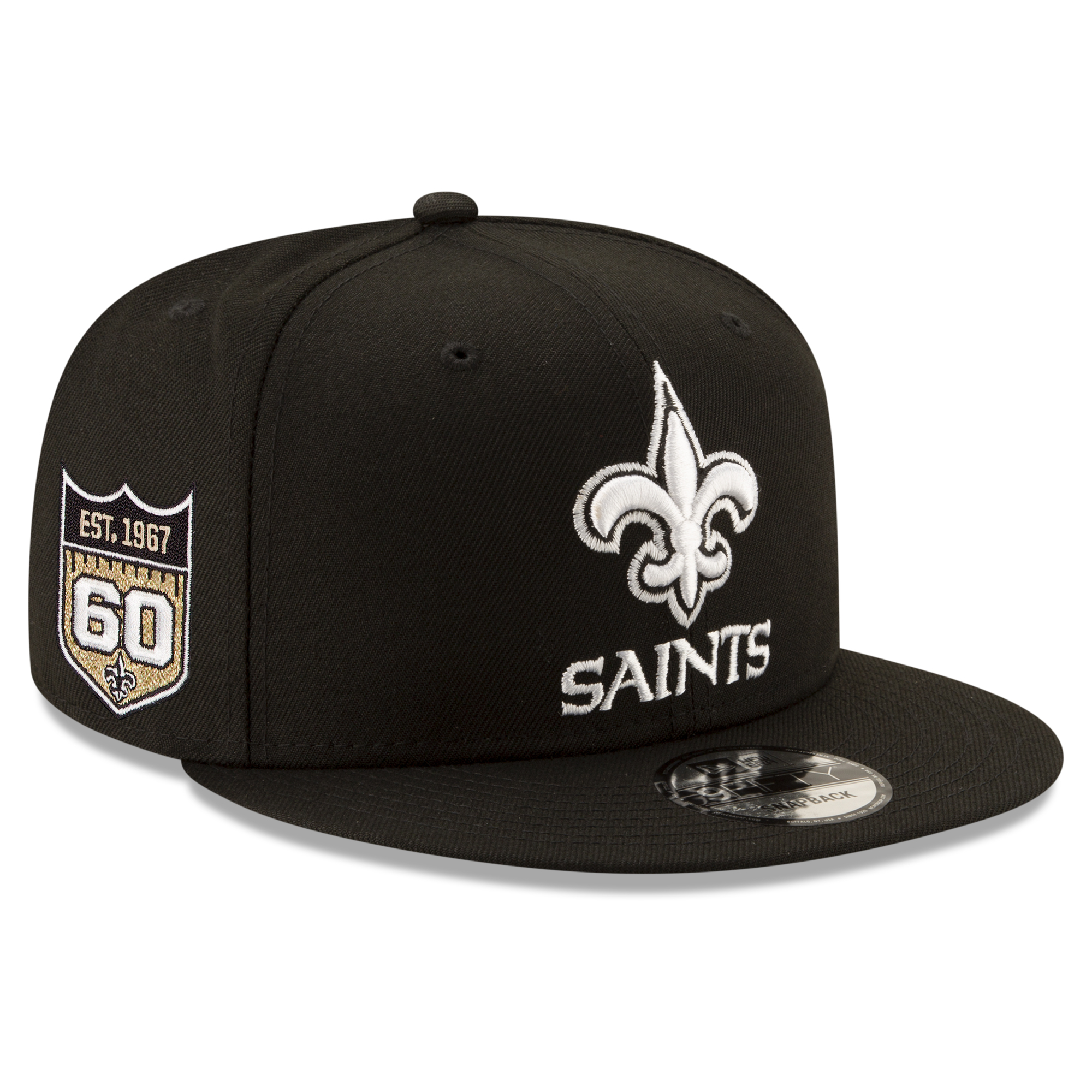 Men's New Era Black New Orleans Saints 60th Anniversary 9FIFTY Snapback Hat