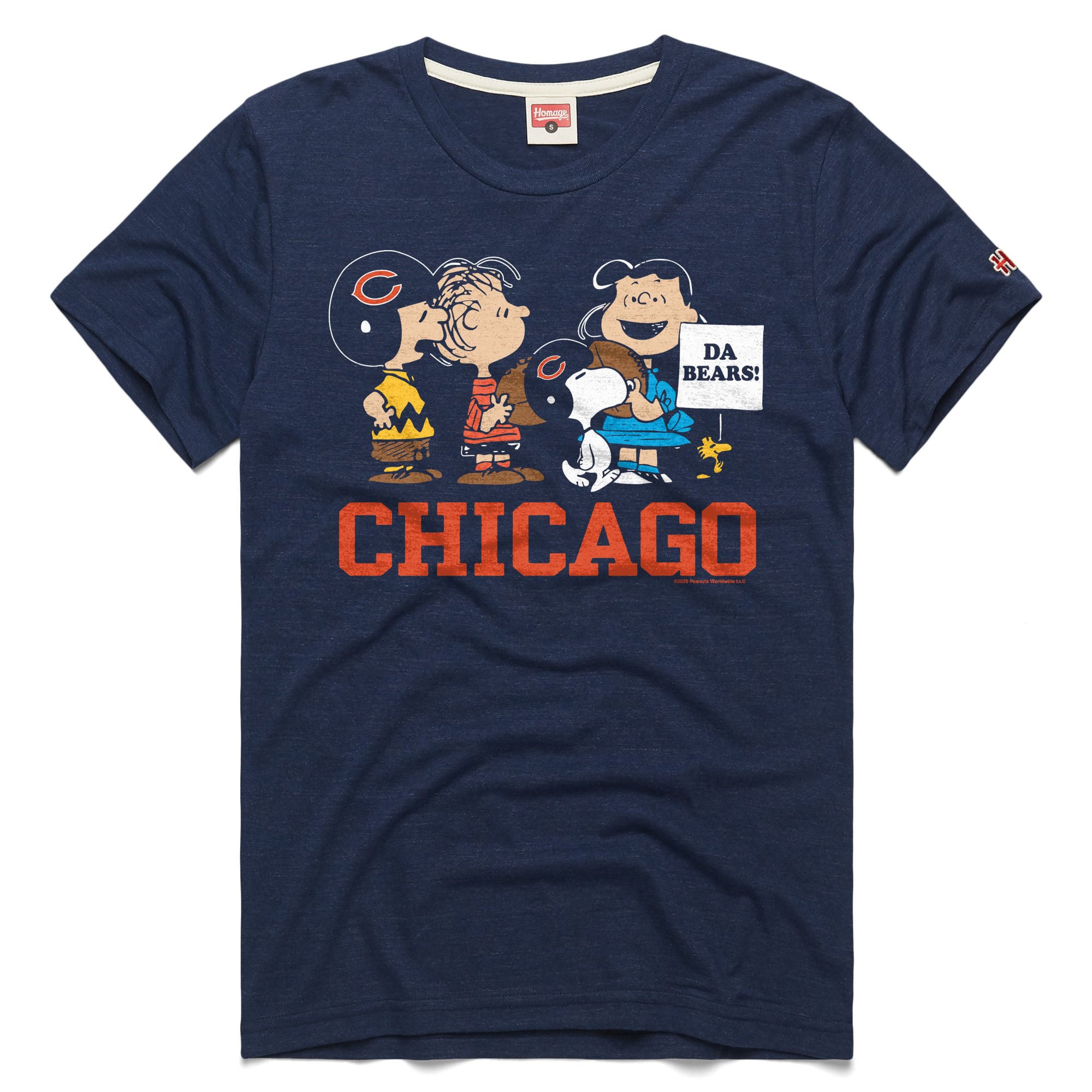 Youth Homage Navy Chicago Bears x Peanuts Da Bears! Tri-Blend T-Shirt