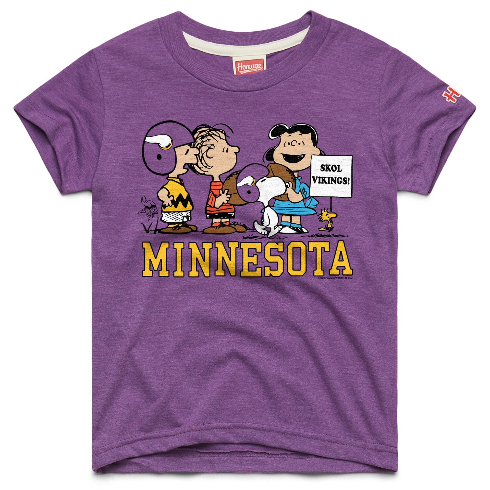 Youth Homage Purple Minnesota Vikings x Peanuts Skol Vikings! Tri-Blend T-Shirt