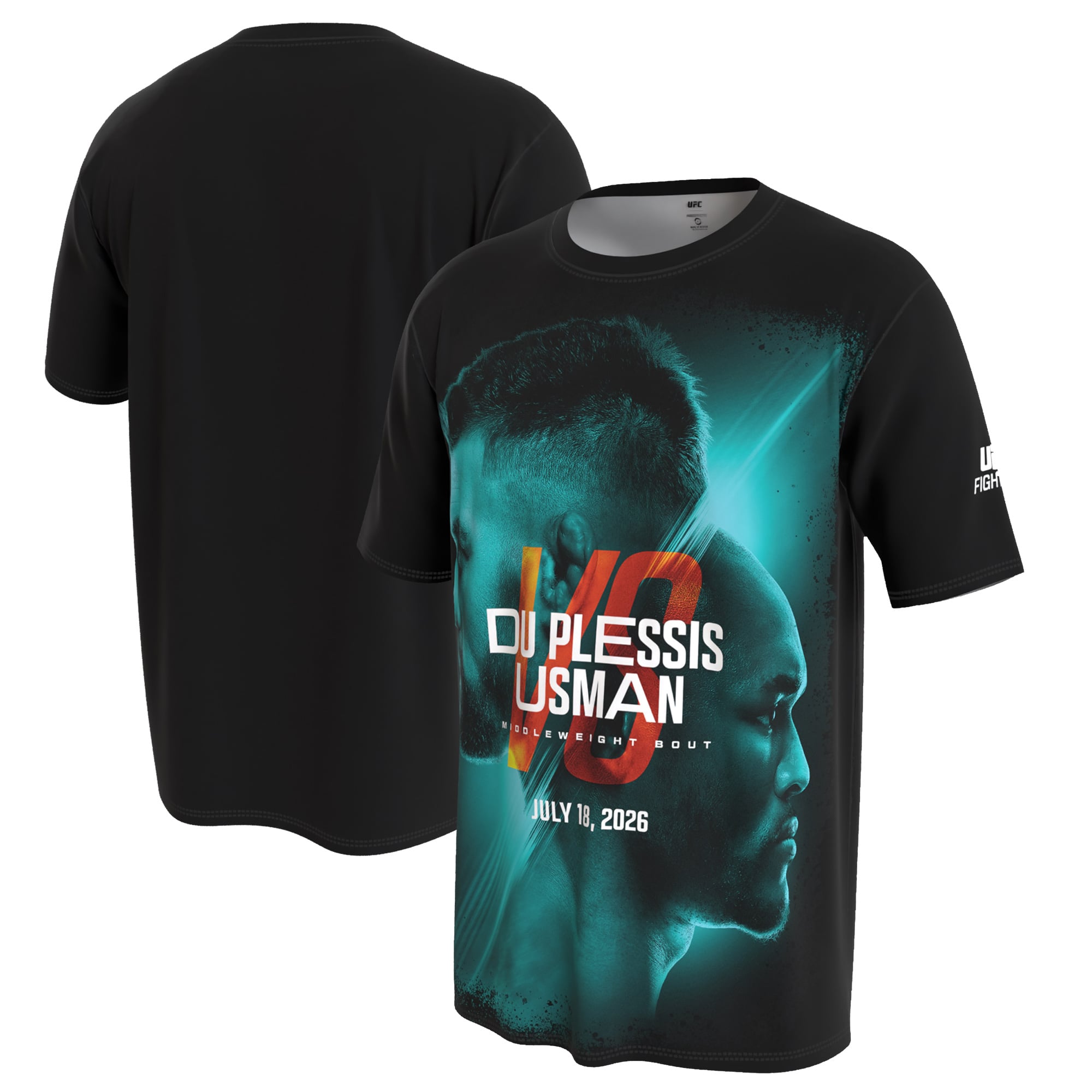Men's ProSphere Black UFC Fight Night: Du Plessis vs. Usman T-Shirt