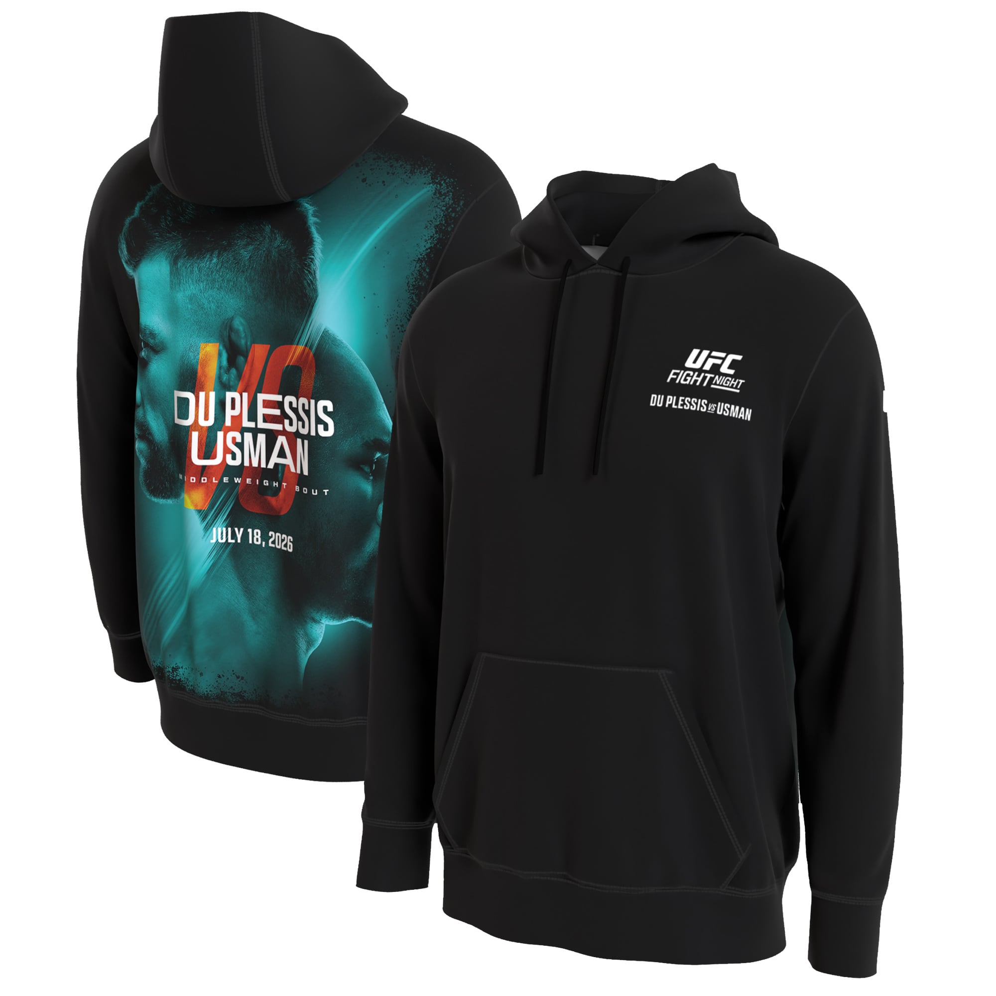 Men's ProSphere Black UFC Fight Night: Du Plessis vs. Usman Hoodie