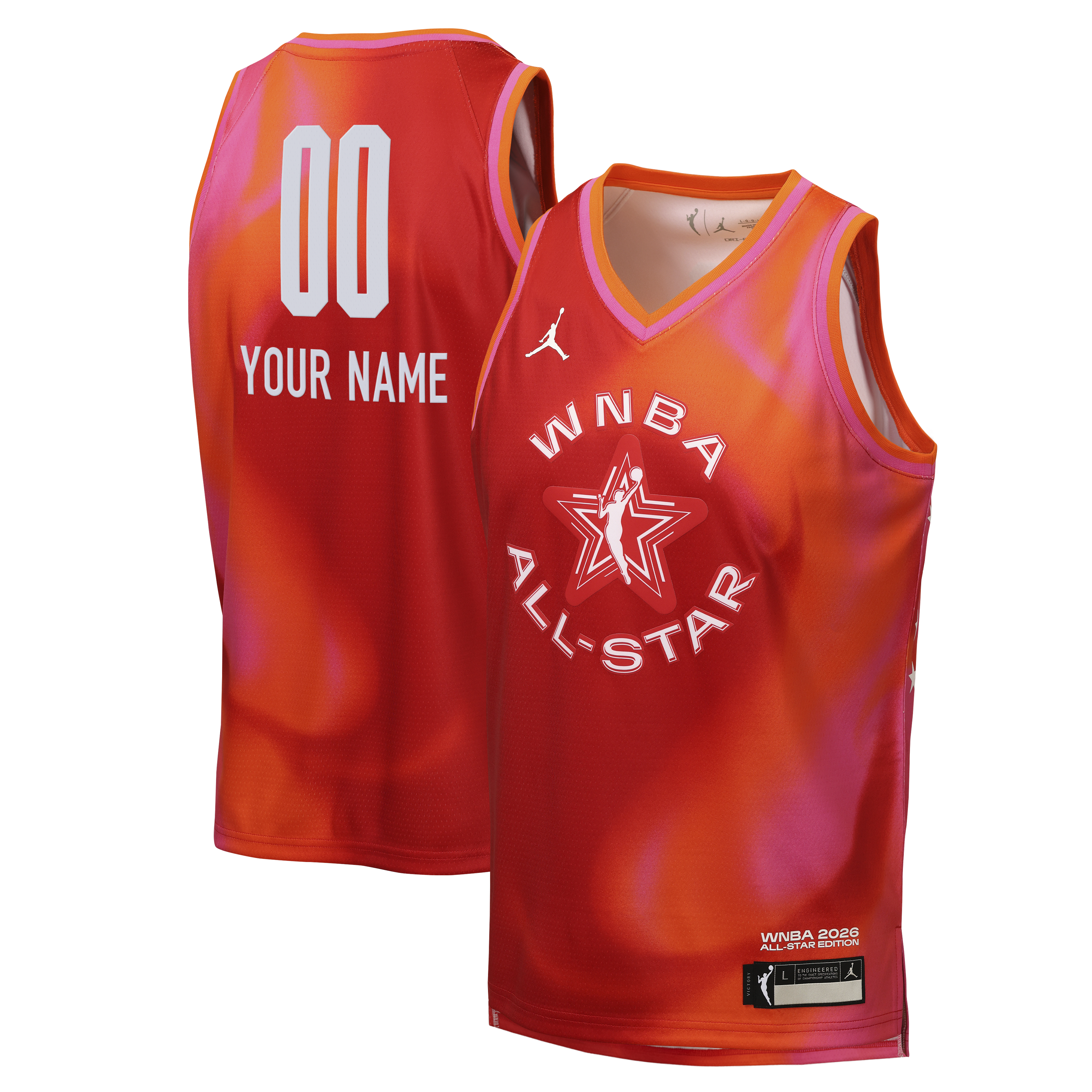 Youth Jordan Brand Red 2026 WNBA All-Star Game Victory Custom Jersey Youth Jordan Brand Red 2026 WNBA All-Star Game Victory Custom Jersey