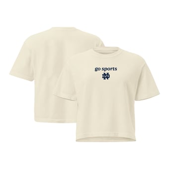 Women's Comfort Colors Cream Notre Dame Fighting Irish Go Sports Cropped T-Shirt
