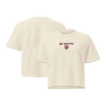 Women's Comfort Colors Cream Texas A&M Aggies Go Sports Cropped T-Shirt