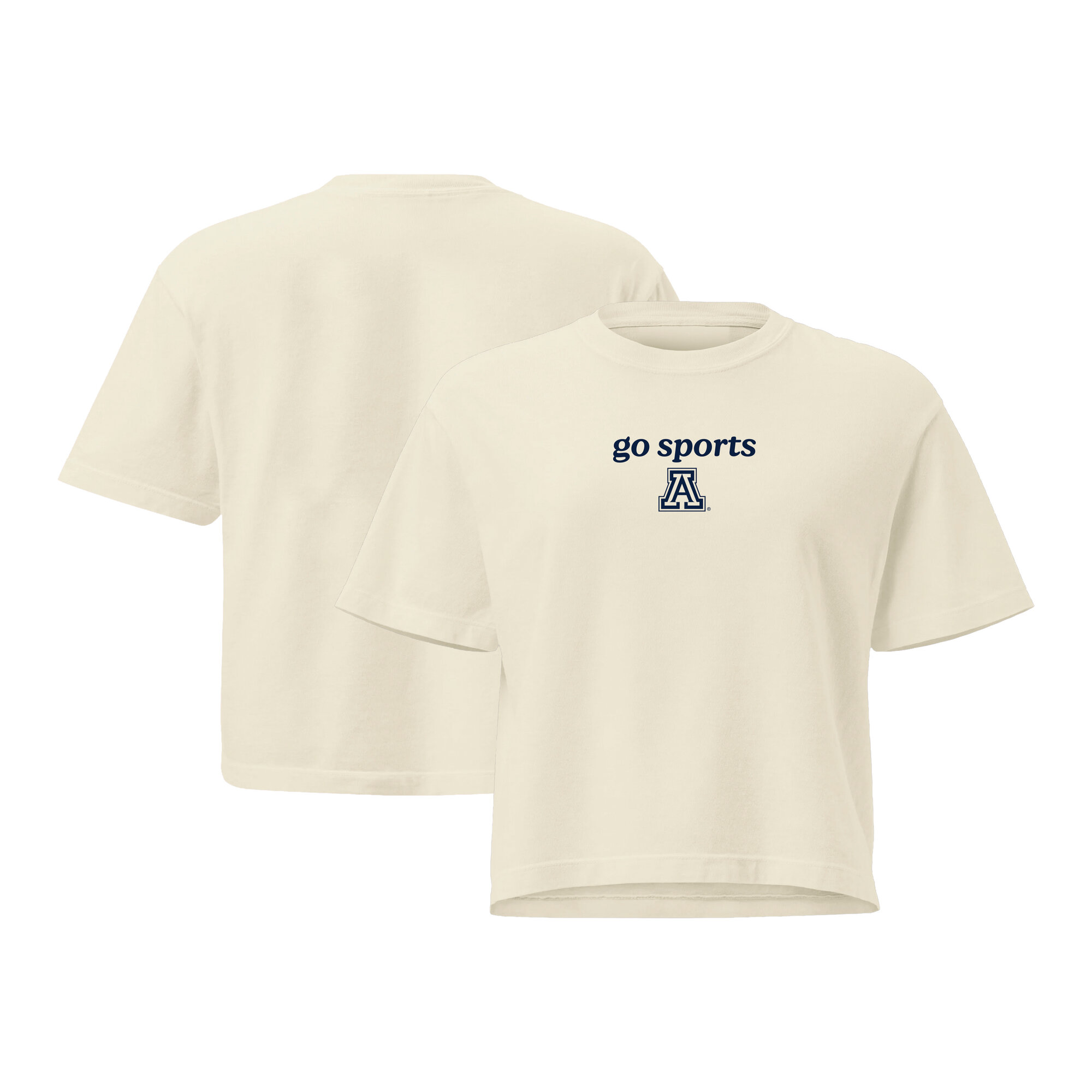 Women's Comfort Colors Cream Arizona Wildcats Go Sports Cropped T-Shirt