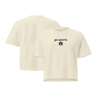 Women's Comfort Colors Cream Auburn Tigers Go Sports Cropped T-Shirt