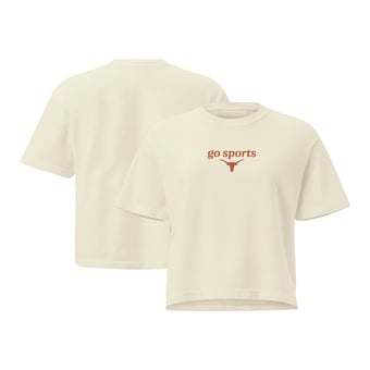 Women's Comfort Colors Cream Texas Longhorns Go Sports Cropped T-Shirt