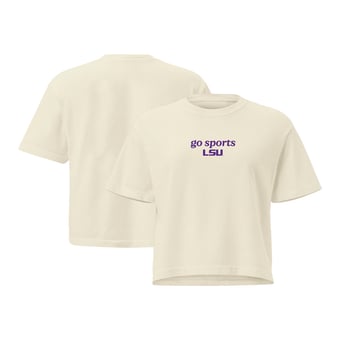 Women's Comfort Colors Cream LSU Tigers Go Sports Cropped T-Shirt