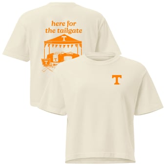 Women's Comfort Colors Cream Tennessee Volunteers Here For The Tailgate Cropped T-Shirt