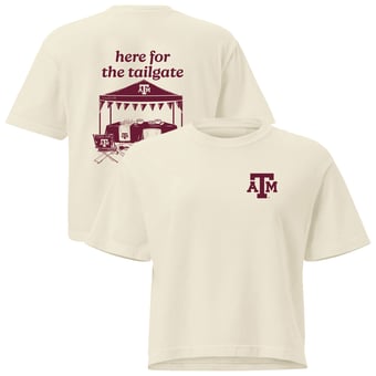 Women's Comfort Colors Cream Texas A&M Aggies Here For The Tailgate Cropped T-Shirt