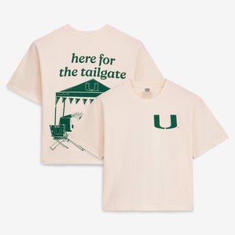 Women's Comfort Colors Cream Miami Hurricanes Here For The Tailgate Cropped T-Shirt