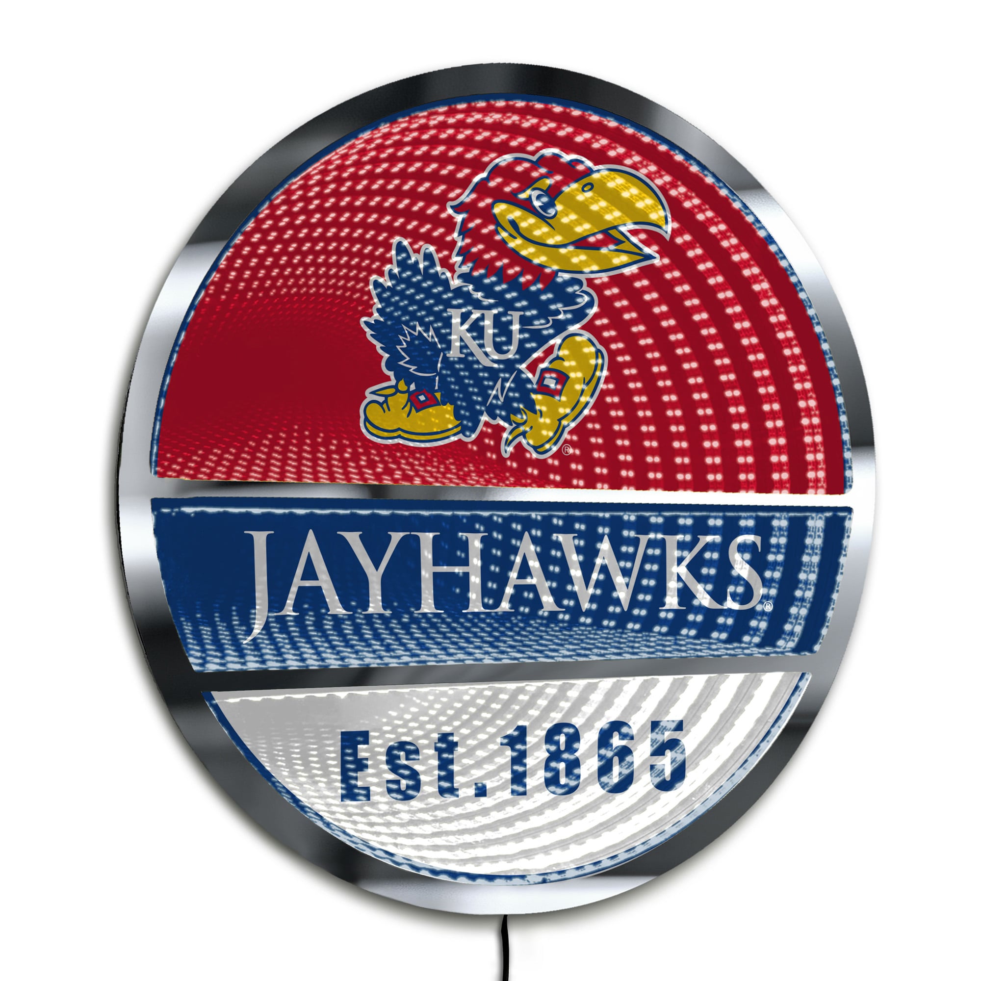 Kansas Jayhawks Three-Cell Circular Infinity Light