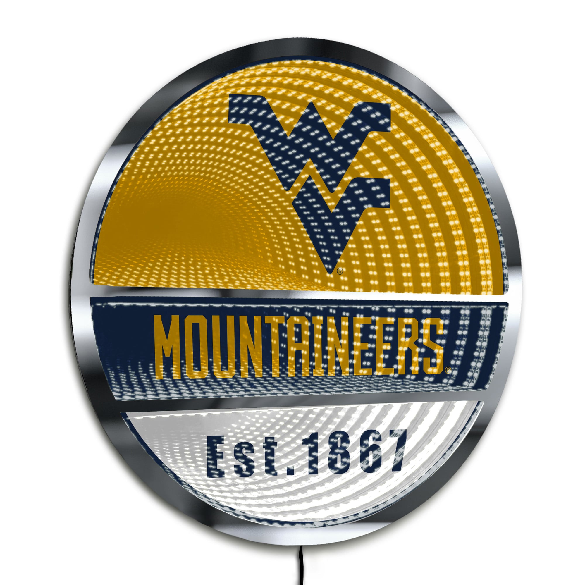 West Virginia Mountaineers Three-Cell Circular Infinity Light