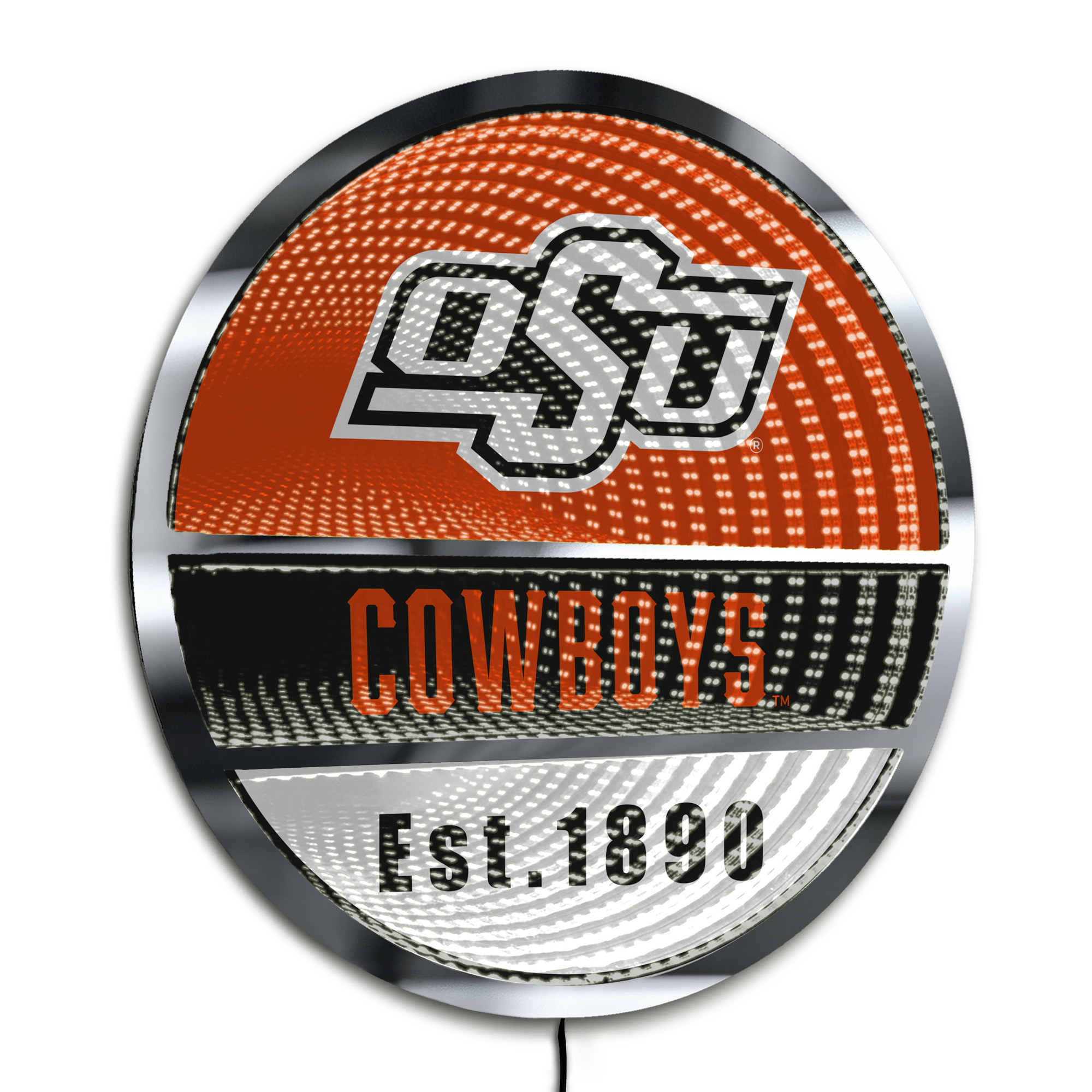 Oklahoma State Cowboys Three-Cell Circular Infinity Light