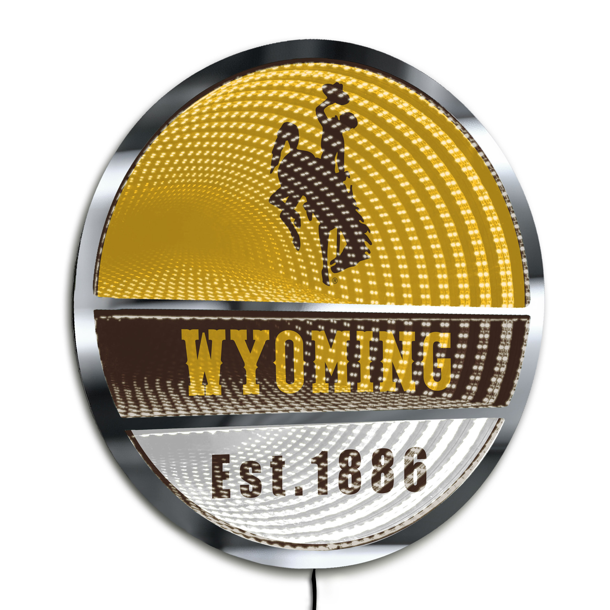 Wyoming Cowboys Three-Cell Circular Infinity Light