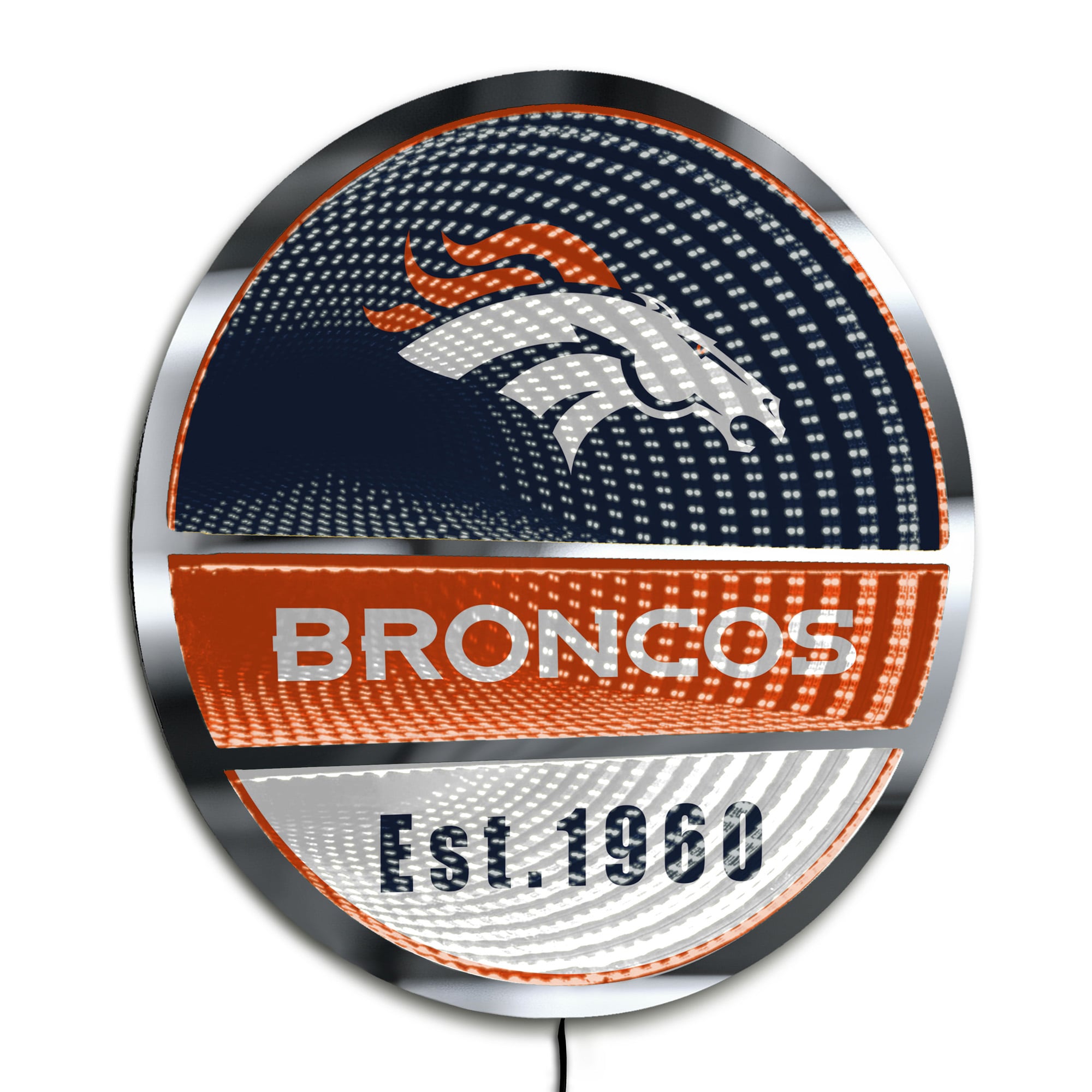 Denver Broncos Three-Cell Circular Infinity Light