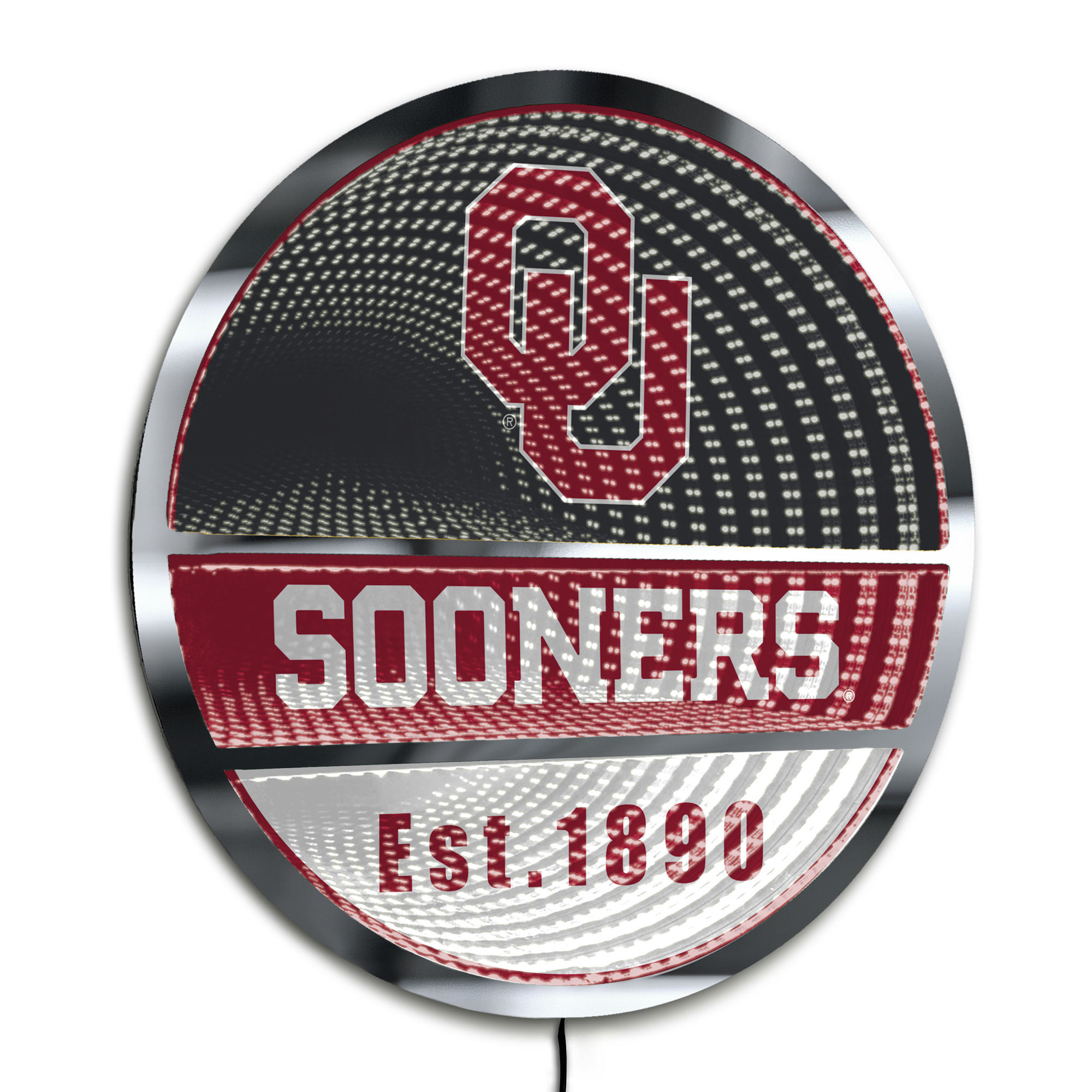 Oklahoma Sooners Three-Cell Circular Infinity Light