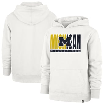 Youth '47 Cream Michigan Wolverines Block Text Pullover Hoodie