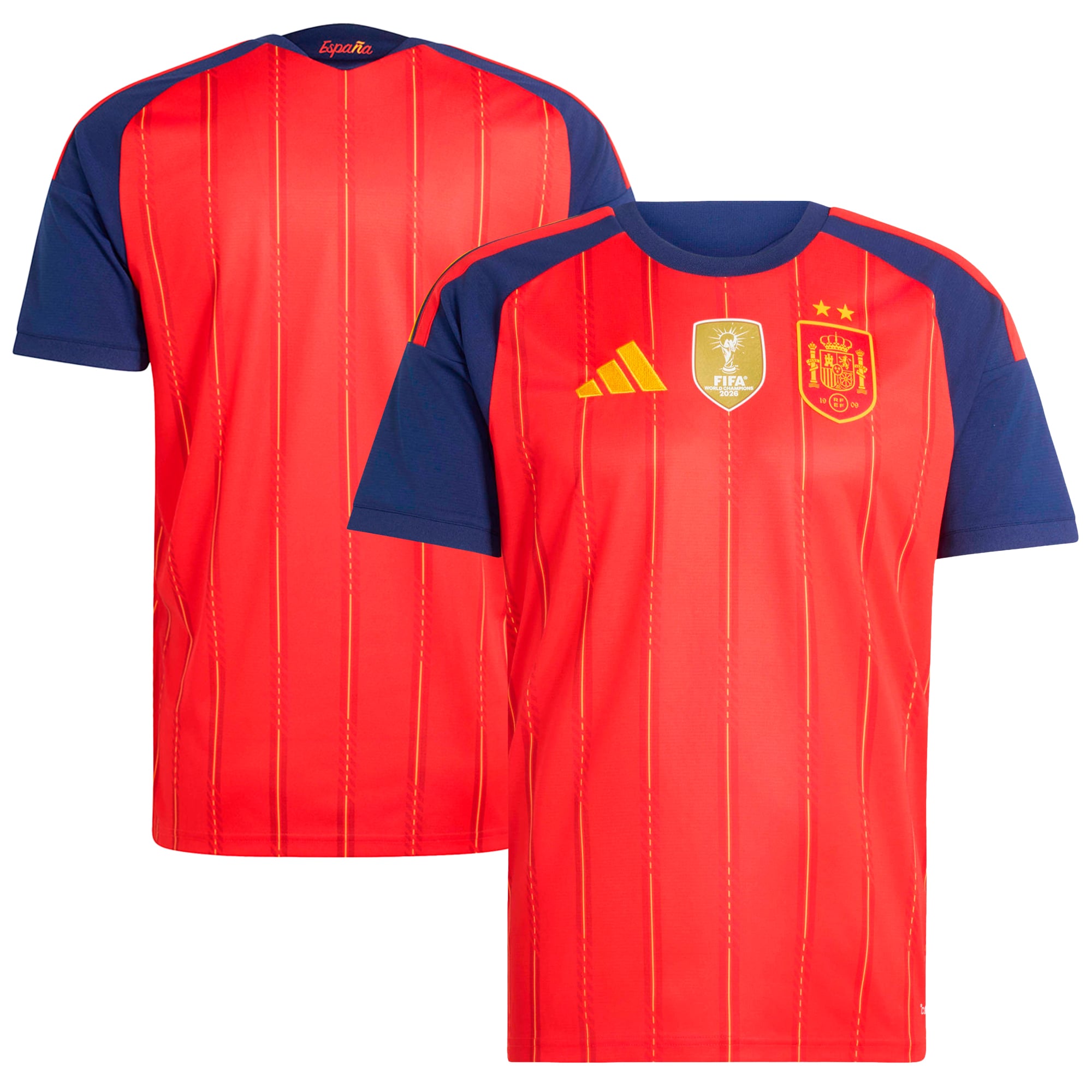 Men's adidas Red Spain National Team 2026 FIFA World Cup Champions Replica Jersey