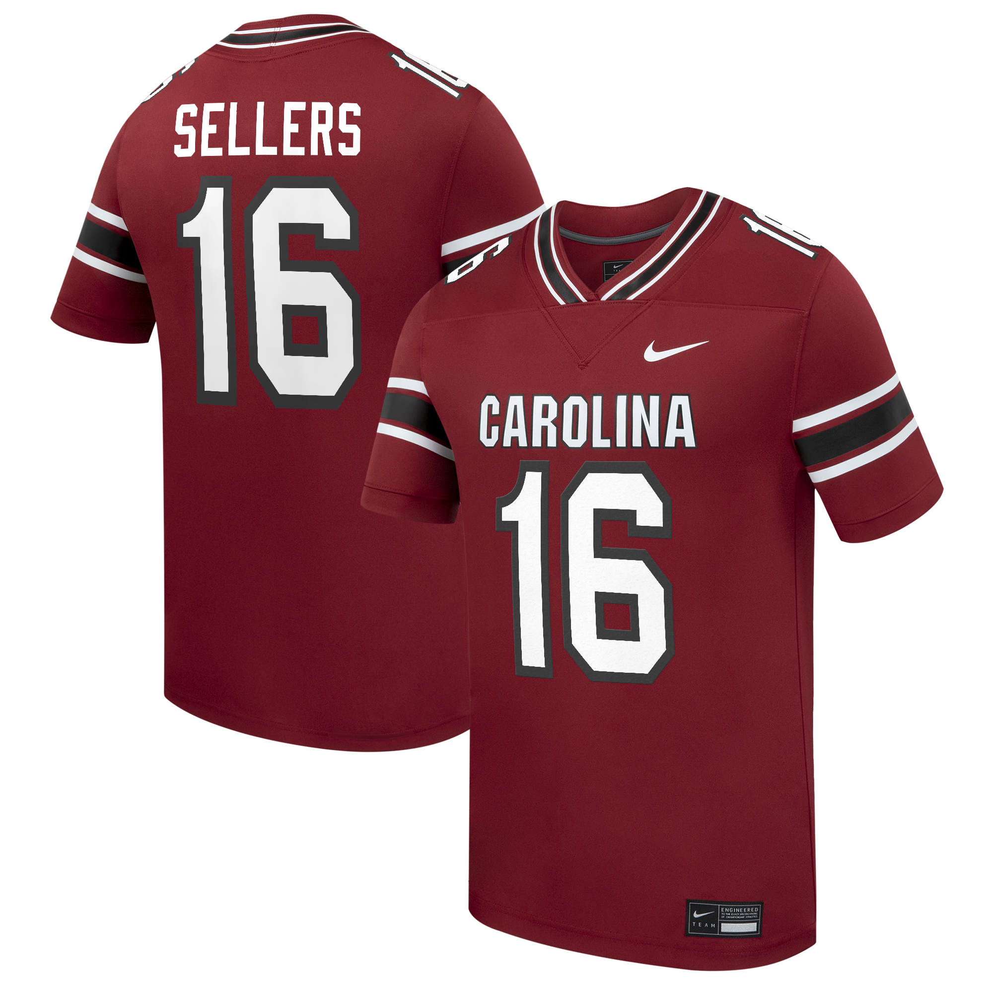 Men's Nike LaNorris Sellers Garnet South Carolina Gamecocks Game Football Jersey