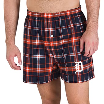Men's Concepts Sport Navy/Orange Detroit Tigers Ultimate Flannel Boxers