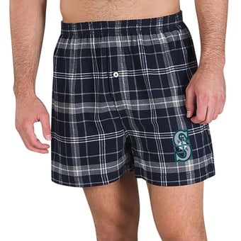 Men's Concepts Sport Navy/Gray Seattle Mariners Ultimate Flannel Boxers