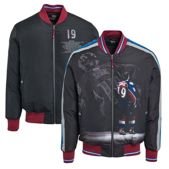 Men's FE Joe Sakic Charcoal Colorado Avalanche Reversible Full-Zip Bomber Jacket